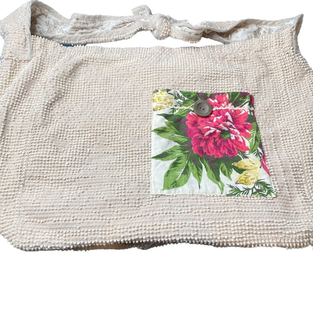 Boho handmade crossbody tote Patchwork Chenille blanket beach vacation overnight